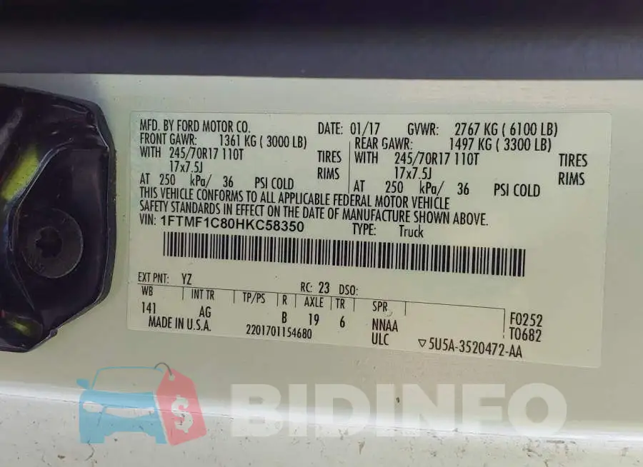 1FTMF1C80HKC58350 Photo# 9