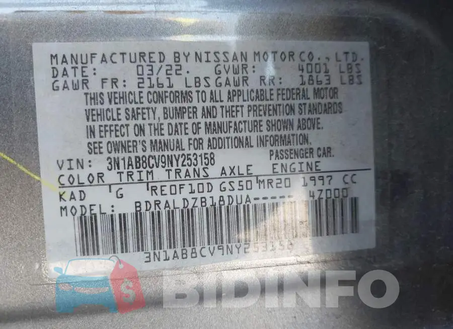 3N1AB8CV9NY253158 Photo# 9