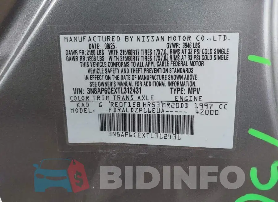 3N8AP6CEXTL312431 Photo# 9