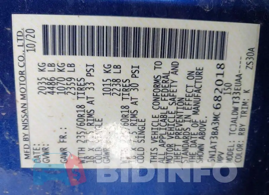 5N1AT3BA3MC682018 Photo# 9