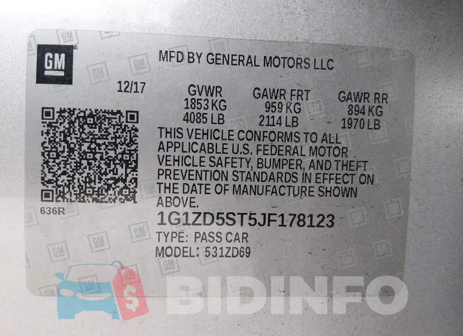 1G1ZD5ST5JF178123 Photo# 9