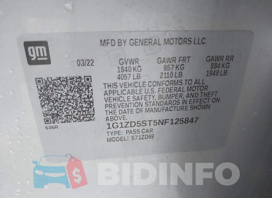 1G1ZD5ST5NF125847 Photo# 9