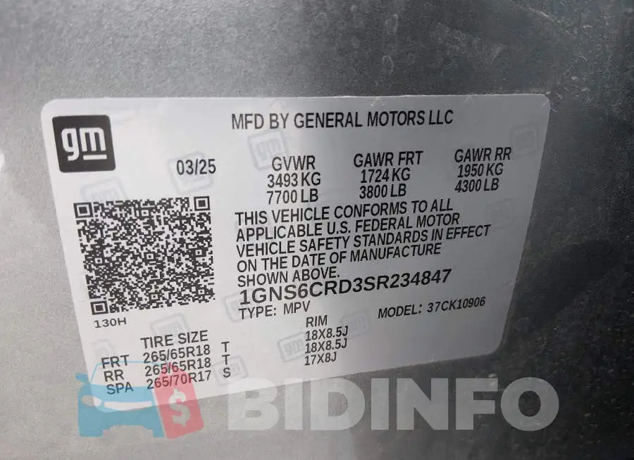 1GNS6CRD3SR234847 Photo# 9