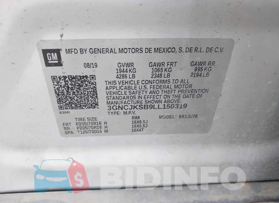 3GNCJKSB9LL150319 Photo# 9