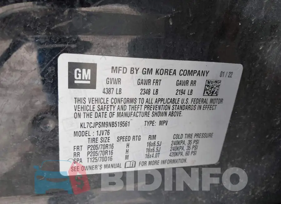 KL7CJPSM9NB519561 Photo# 9