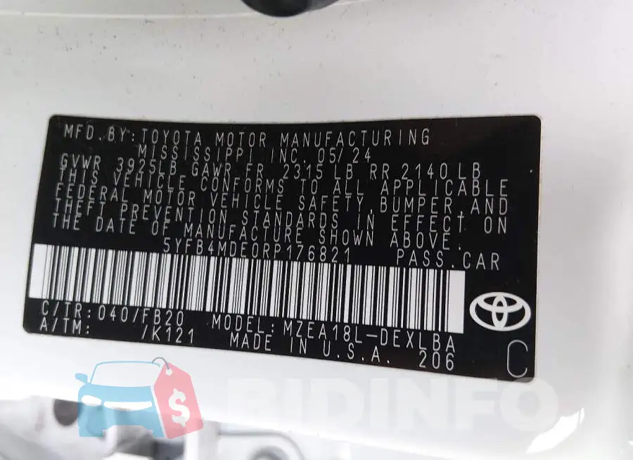5YFB4MDE0RP176821 Photo# 9