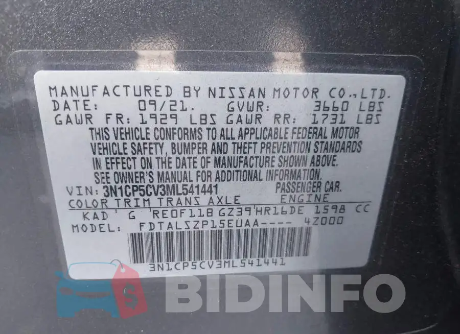 3N1CP5CV3ML541441 Photo# 9