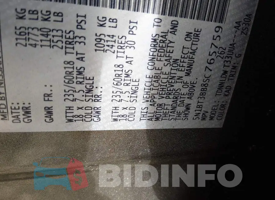 5N1BT3BB8SC765759 Photo# 9