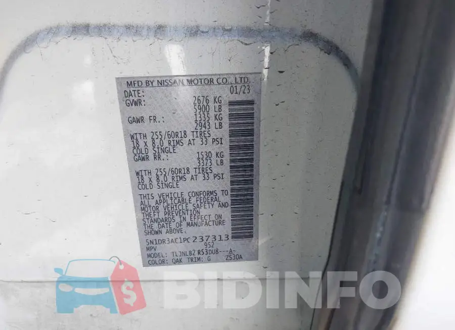 5N1DR3AC1PC237313 Photo# 9
