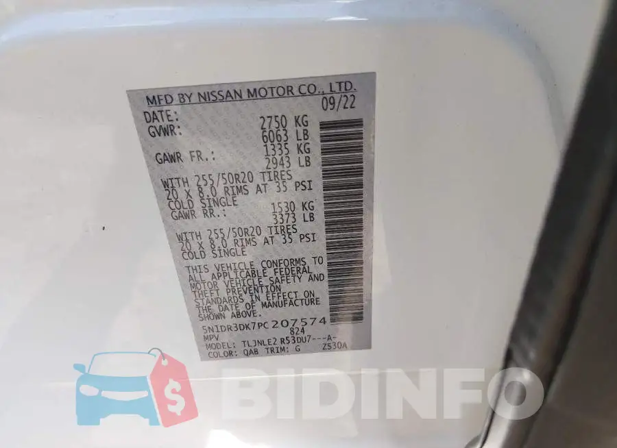 5N1DR3DK7PC207574 Photo# 9