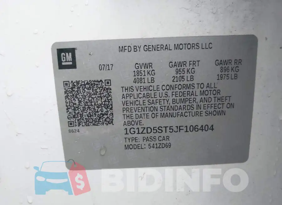 1G1ZD5ST5JF106404 Photo# 9