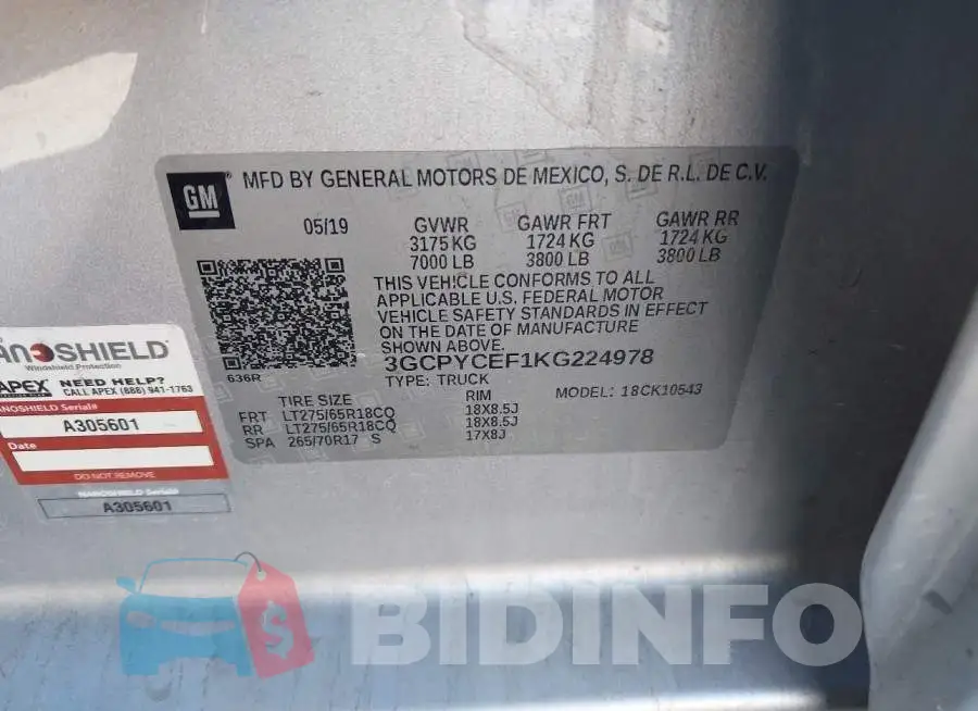 3GCPYCEF1KG224978 Photo# 9