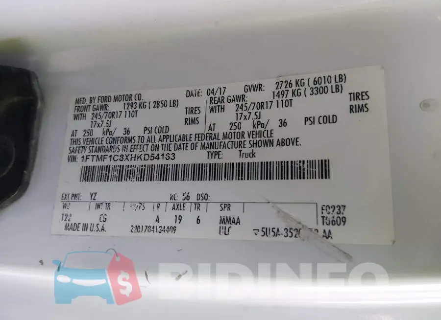 1FTMF1C8XHKD54163 Photo# 9