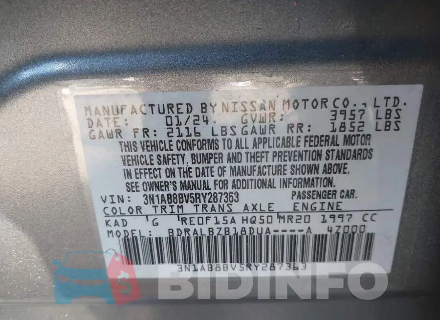 3N1AB8BV5RY287363 Photo# 9