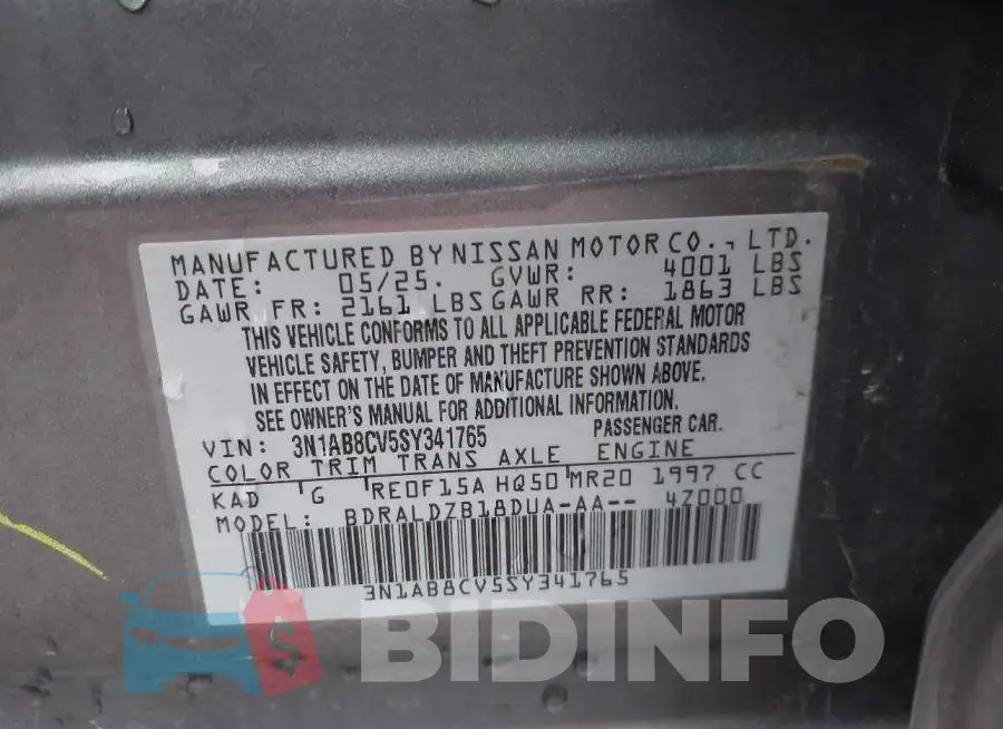 3N1AB8CV5SY341765 Photo# 9