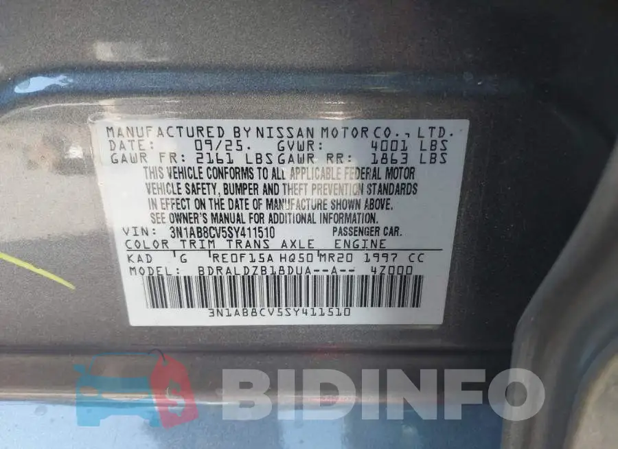 3N1AB8CV5SY411510 Photo# 9