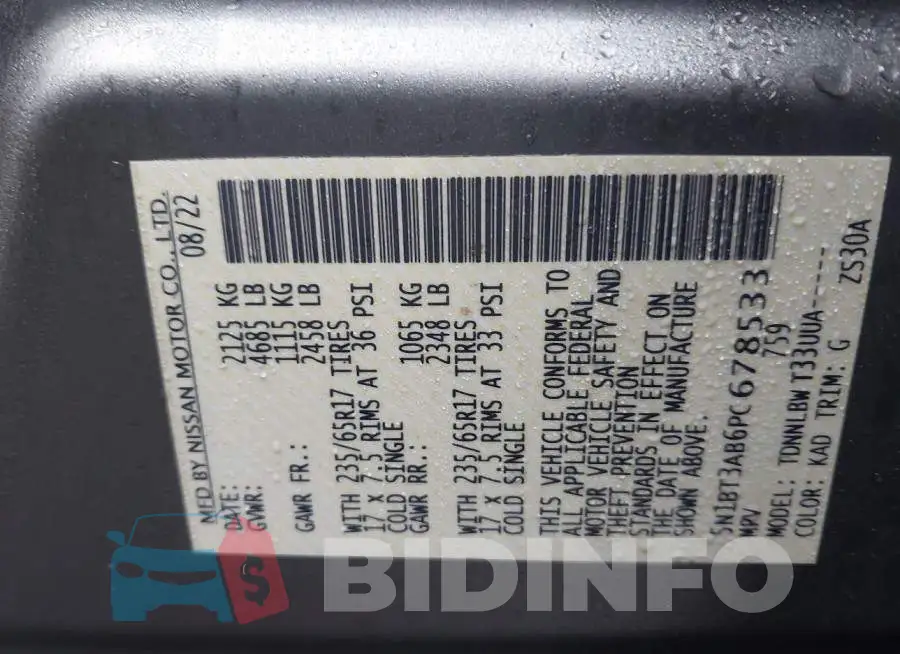 5N1BT3AB6PC678533 Photo# 9
