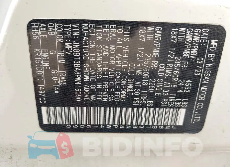 JN8BT3BA8PW416090 Photo# 9