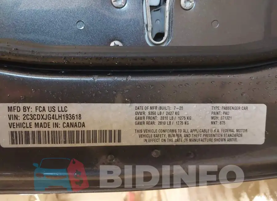 2C3CDXJG4LH193618 Photo# 9