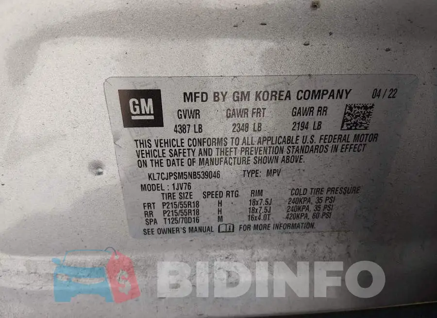 KL7CJPSM5NB539046 Photo# 9