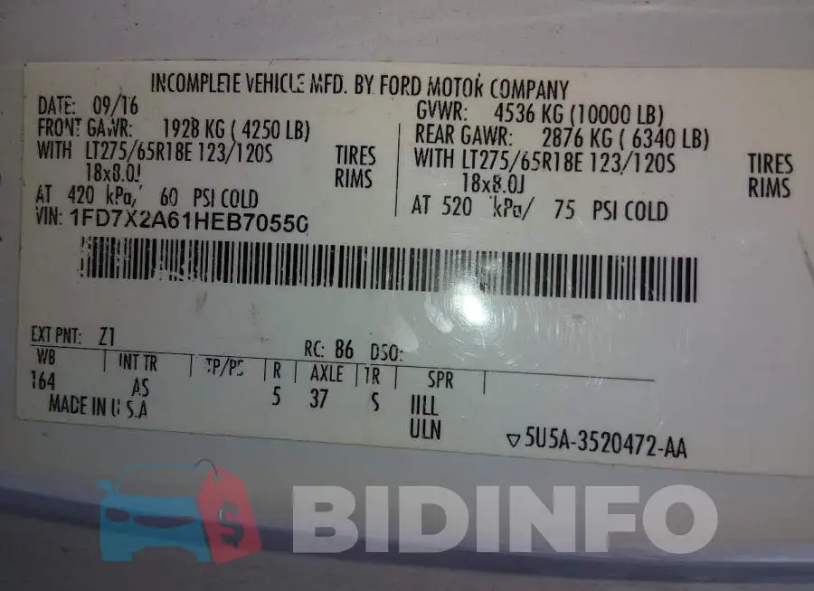 1FD7X2A61HEB70550 Photo# 9