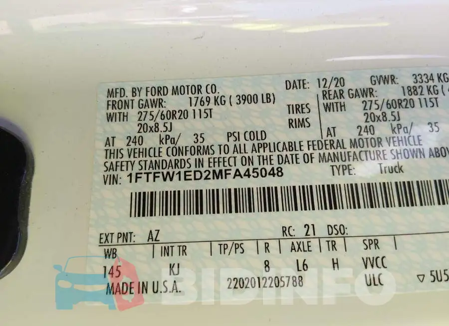 1FTFW1ED2MFA45048 Photo# 9