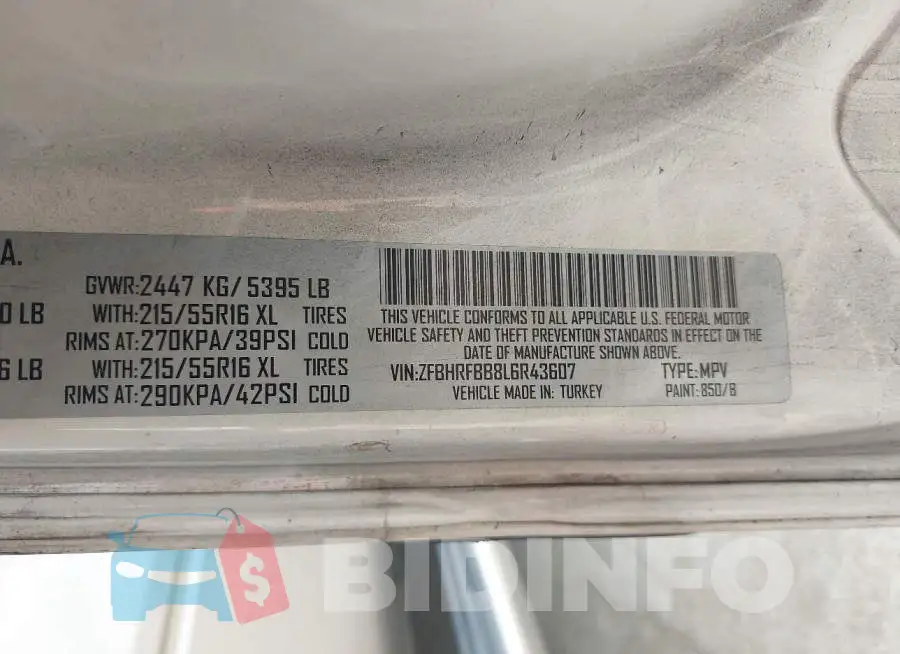 ZFBHRFBB8L6R43607 Photo# 9