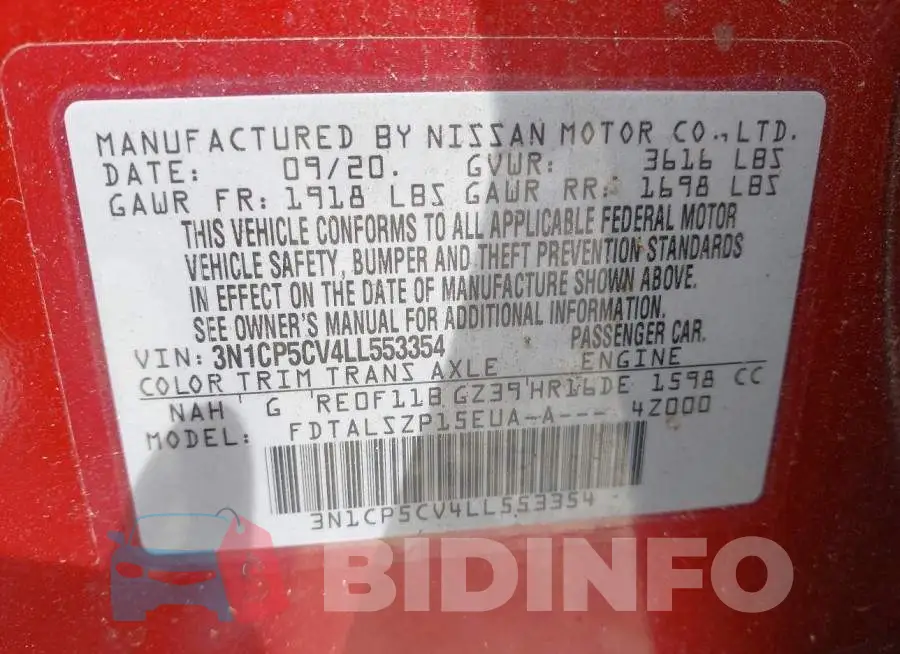 3N1CP5CV4LL553354 Photo# 9