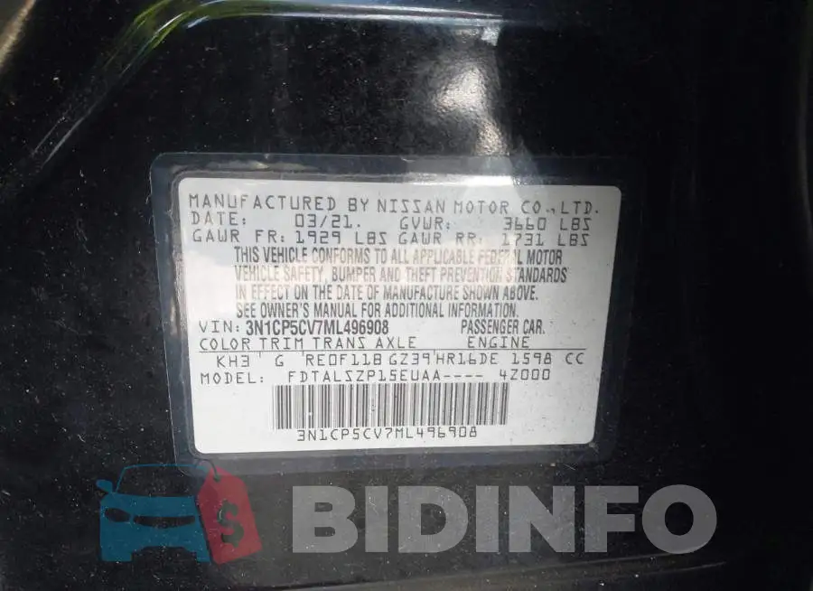 3N1CP5CV7ML496908 Photo# 9