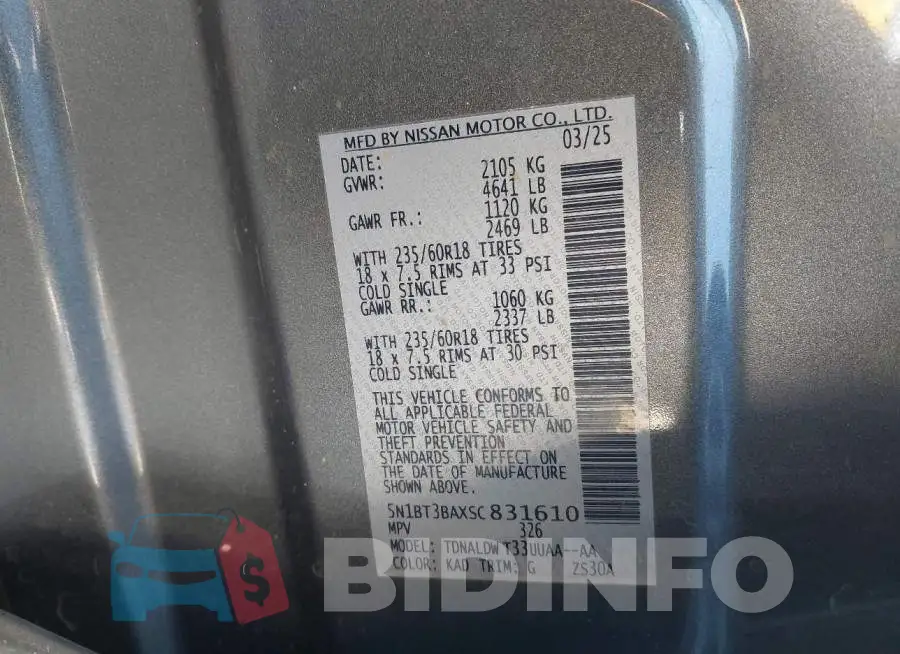 5N1BT3BAXSC831610 Photo# 9