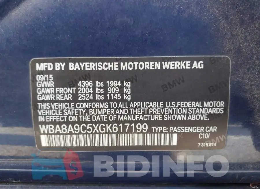 WBA8A9C5XGK617199 Photo# 9