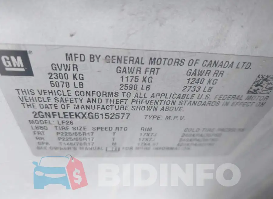 2GNFLEEKXG6152577 Photo# 9