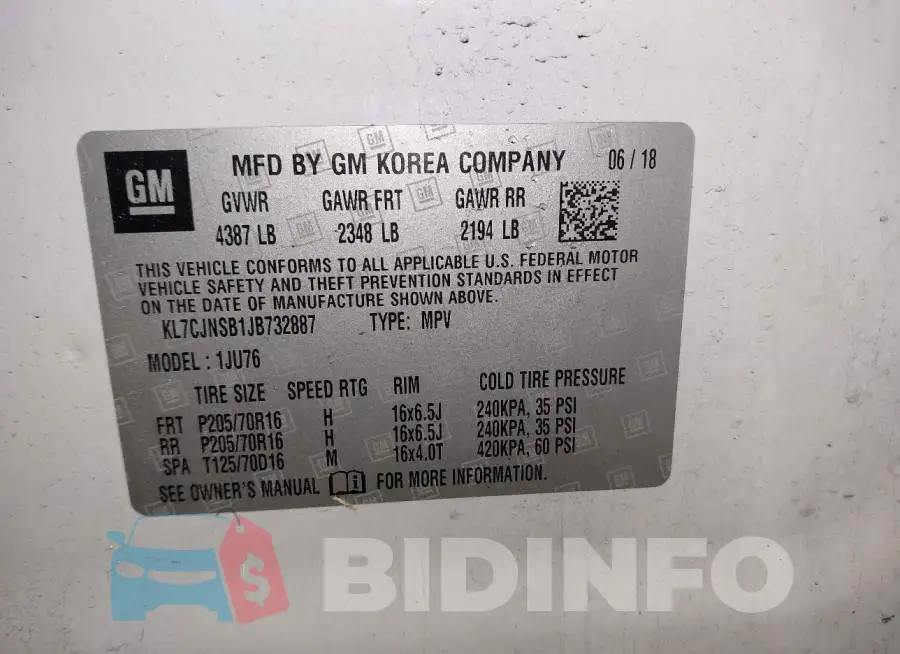 KL7CJNSB1JB732887 Photo# 9