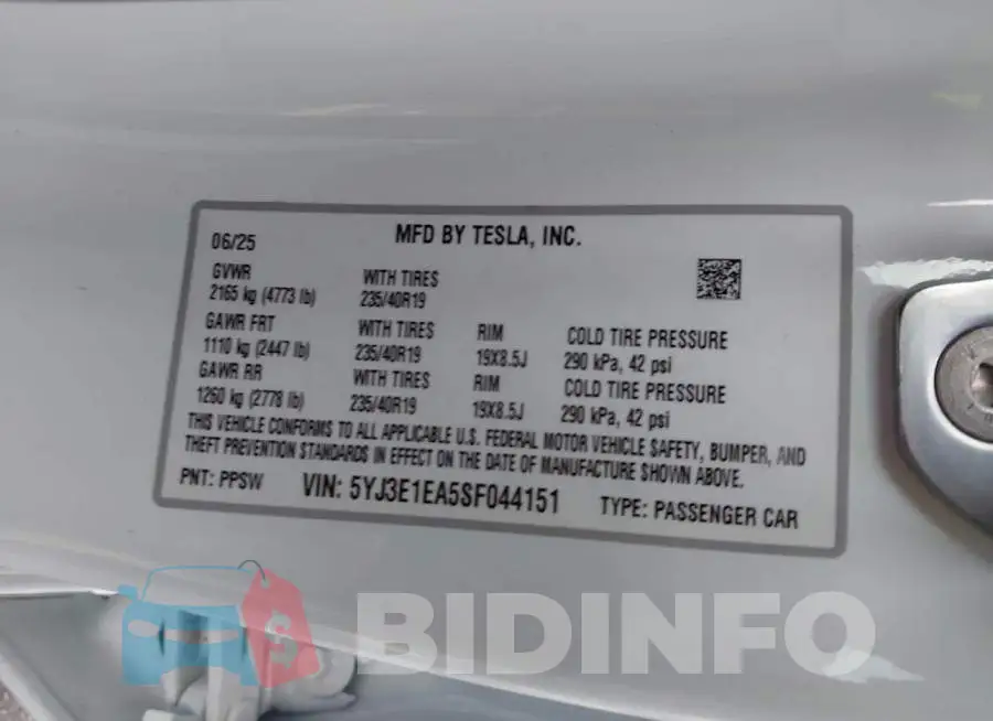 5YJ3E1EA5SF044151 Photo# 9