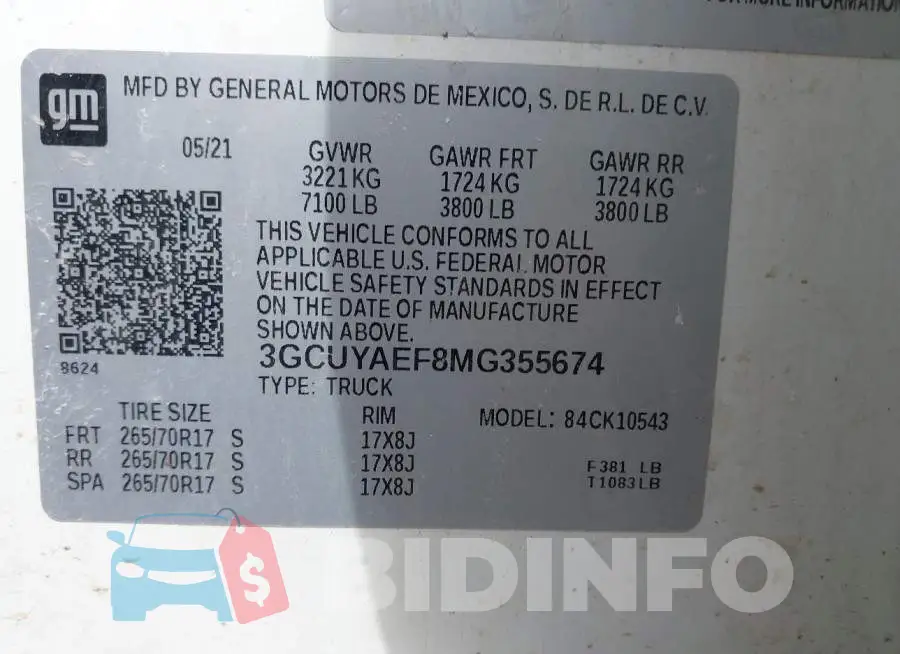 3GCUYAEF8MG355674 Photo# 9
