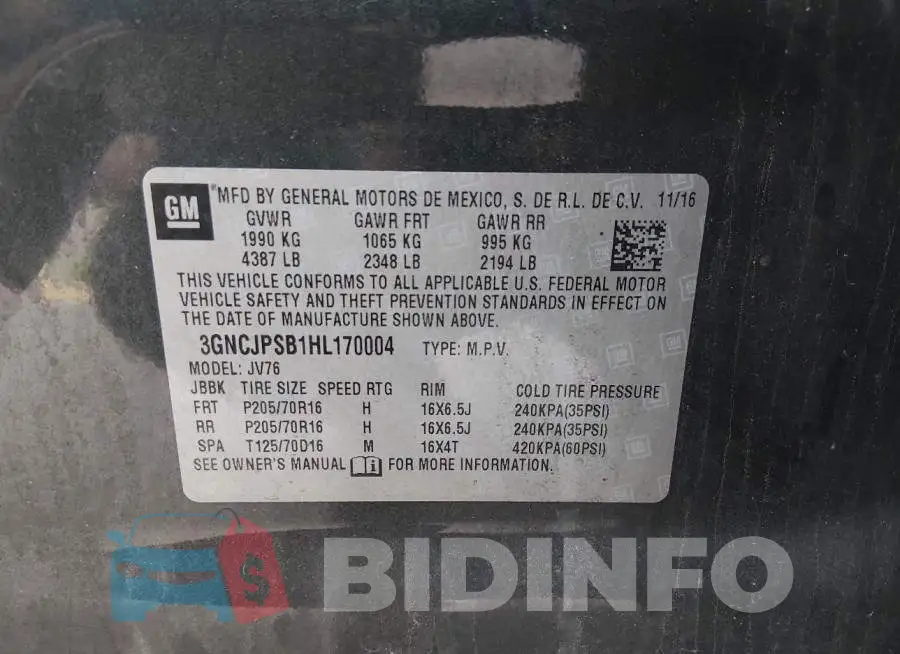 3GNCJPSB1HL170004 Photo# 9