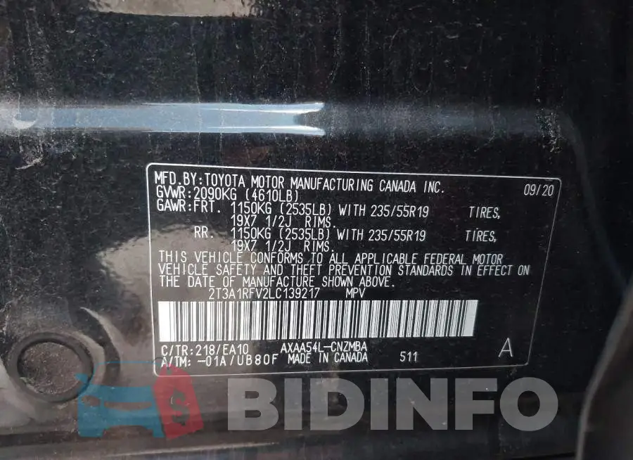 2T3A1RFV2LC139217 Photo# 8
