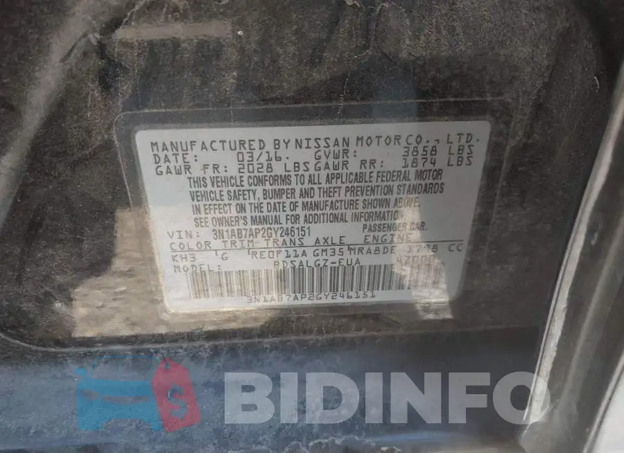 3N1AB7AP2GY246151 Photo# 6