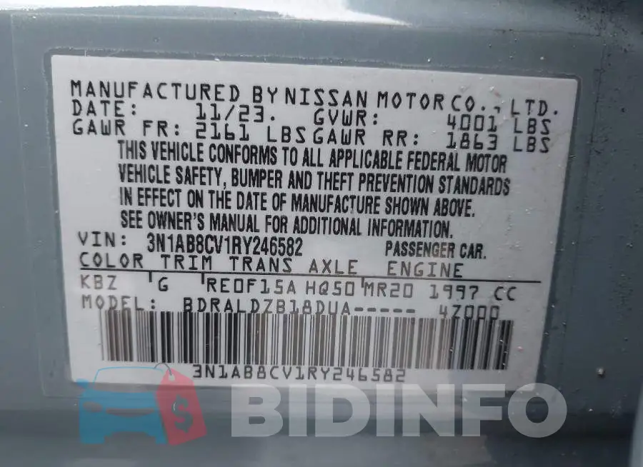 3N1AB8CV1RY246582 Photo# 9
