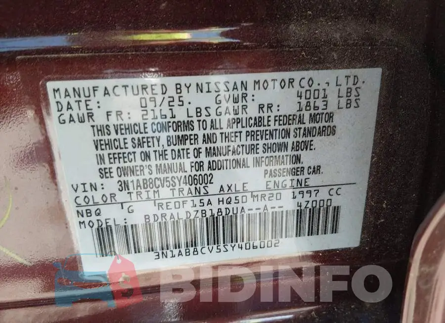 3N1AB8CV5SY406002 Photo# 9