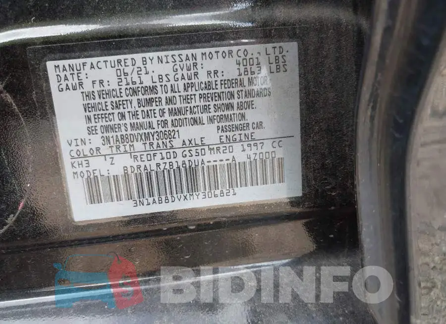 3N1AB8DVXMY306821 Photo# 9