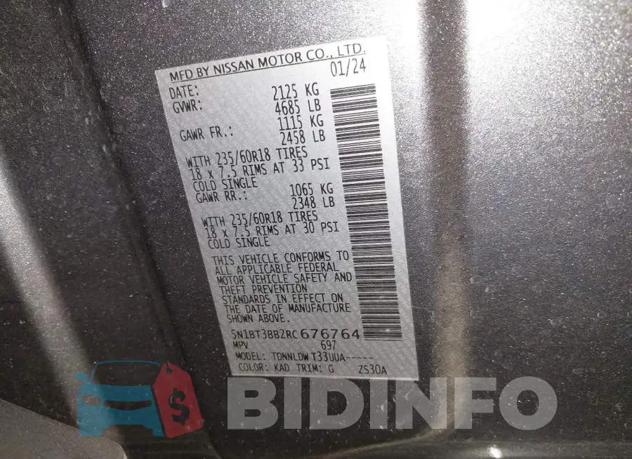 5N1BT3BB2RC676764 Photo# 9