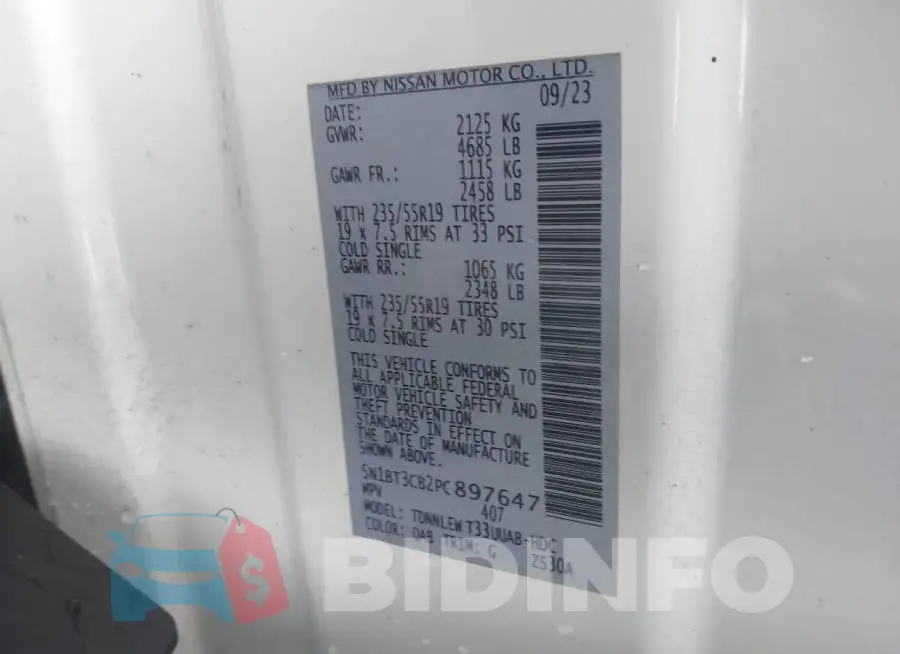 5N1BT3CB2PC897647 Photo# 9