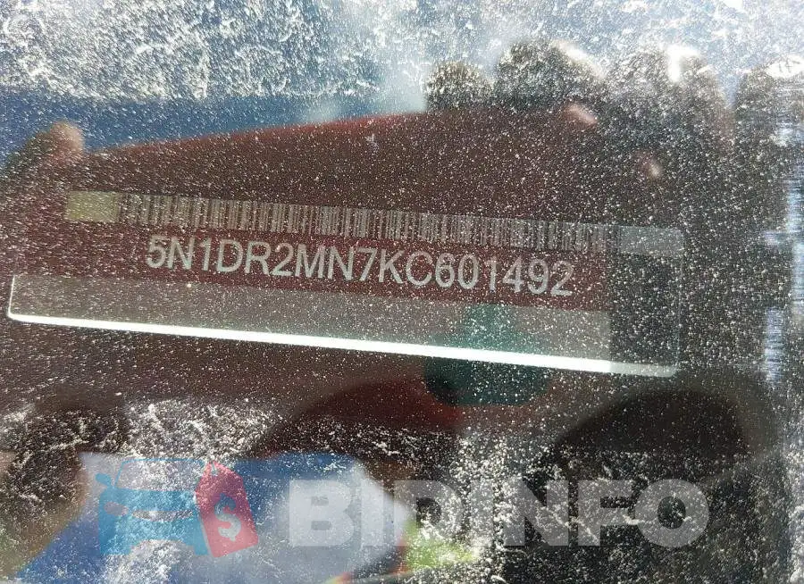 5N1DR2MN7KC601492 Photo# 9