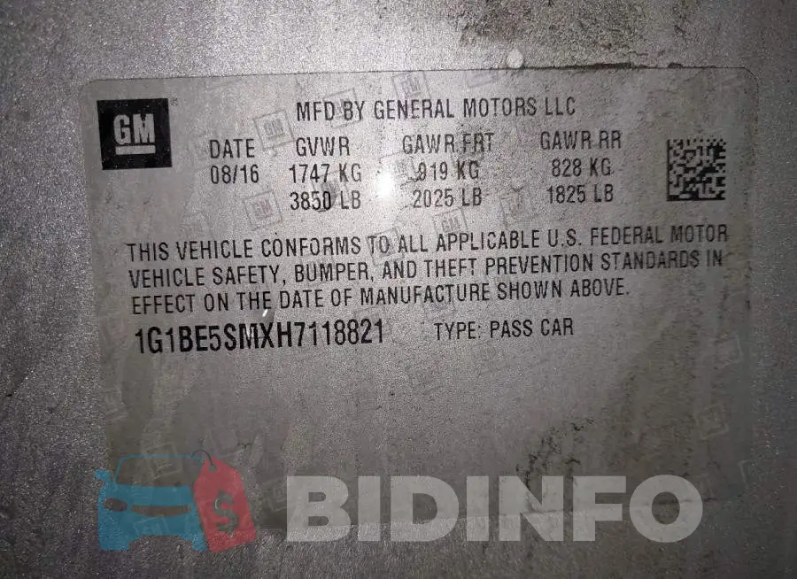 1G1BE5SMXH7118821 Photo# 9