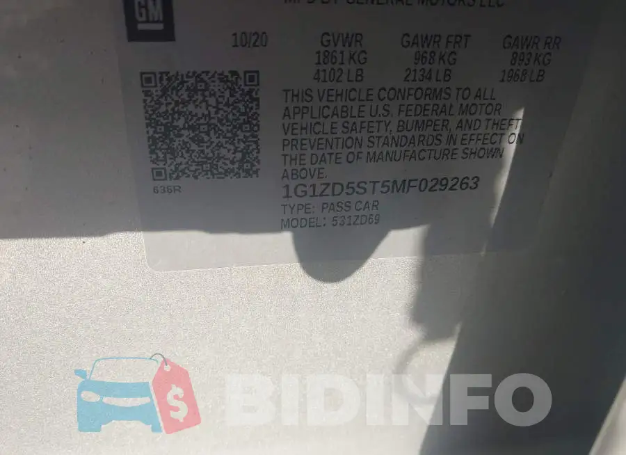 1G1ZD5ST5MF029263 Photo# 9