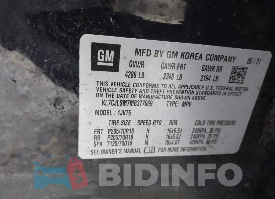 KL7CJLSM7MB377069 Photo# 9