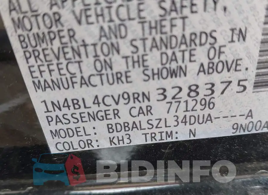 1N4BL4CV9RN328375 Photo# 9