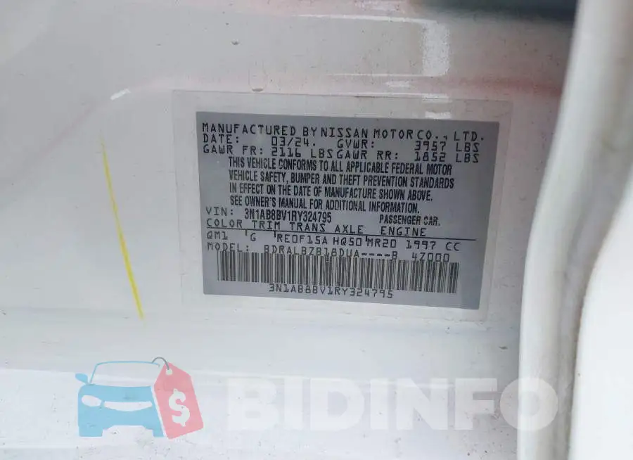 3N1AB8BV1RY324795 Photo# 9