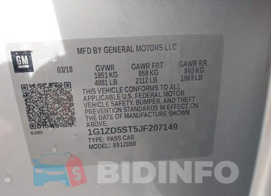 1G1ZD5ST5JF207149 Photo# 9